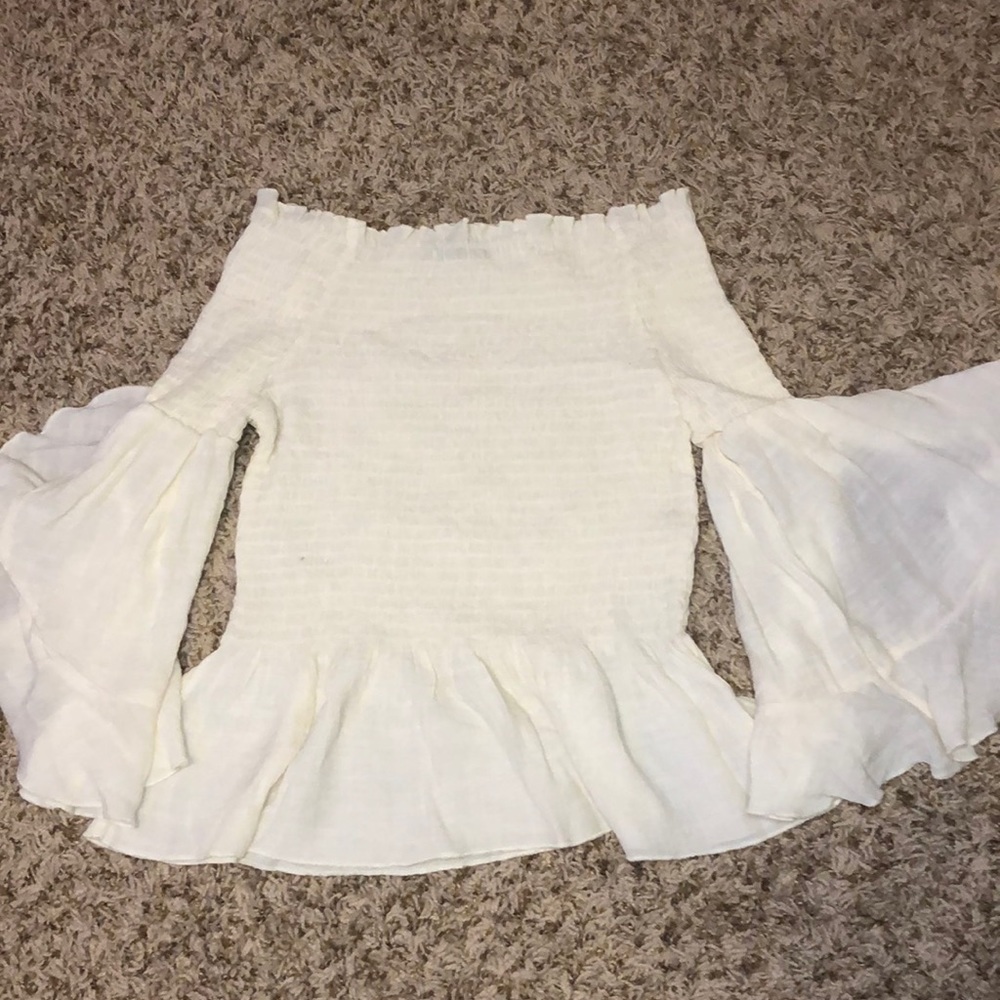 A Fashion express off the shoulder top
